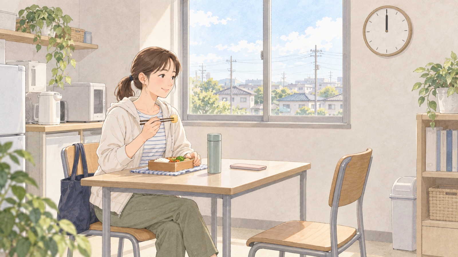 12時の昼休憩のイメージイラスト
